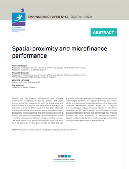 cover Spatial proximity and microfinance performance