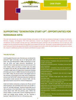 Supporting “generation start-up”: Opportunities for Romanian MFIs cover
