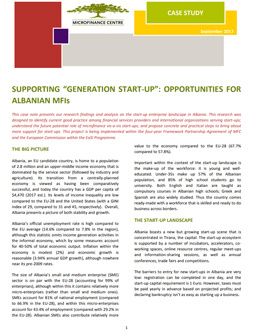 Supporting “Generation Start-Up”: Opportunities for Albanian MFIs cover